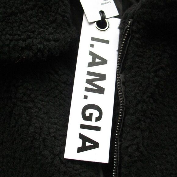 NWT I. Am. Gia Black Sherpa Teddy Oversized Jacket Pixie Coat - Picture 9 of 9